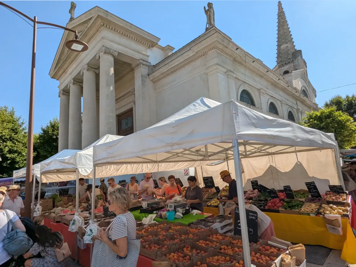 Markt von Saint-Rémy vor der Stiftskirche Saint-Martin