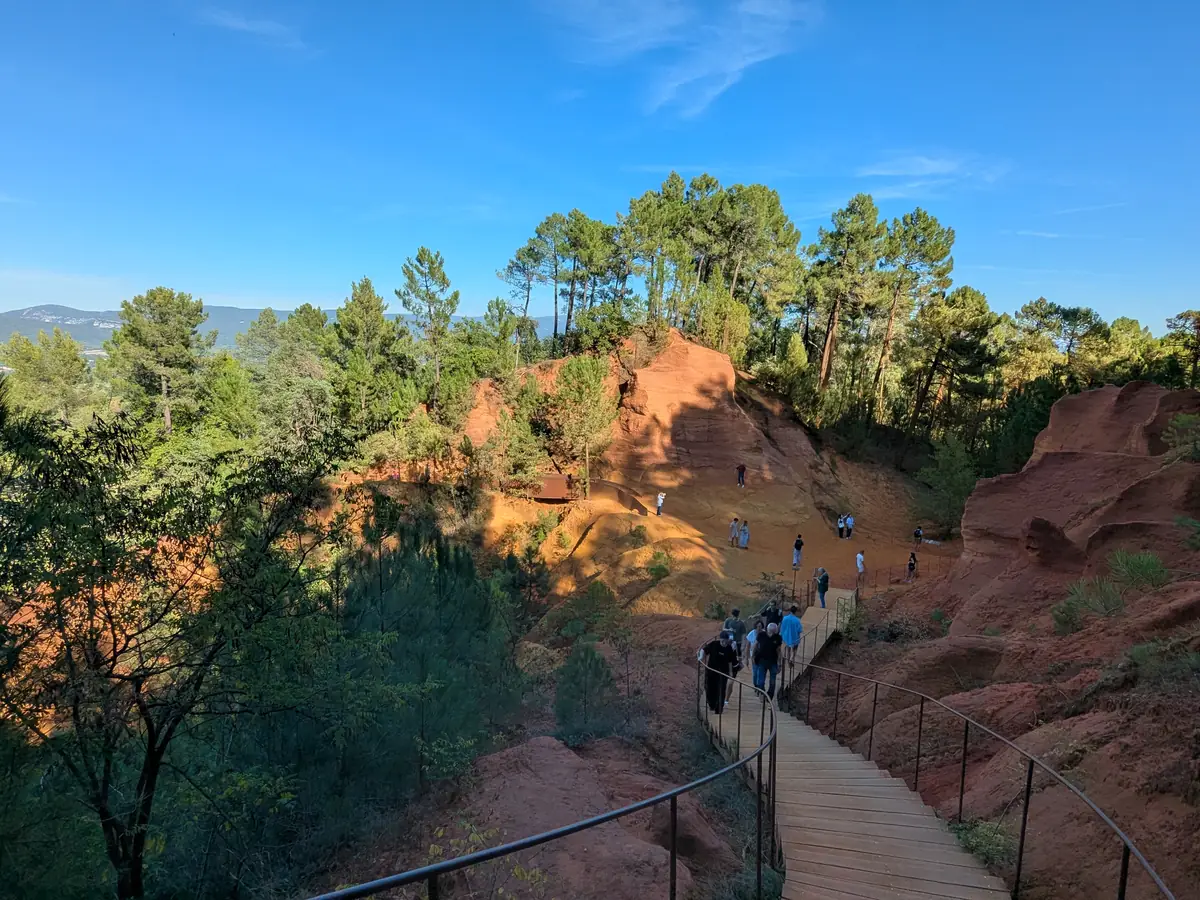 Steps leading down to the former ochre quarries of Roussillon