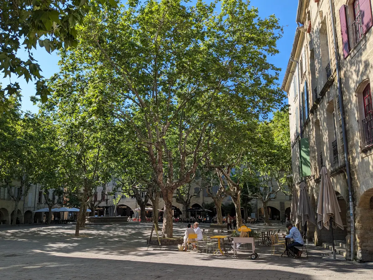 La Place aux herbes à Uzès